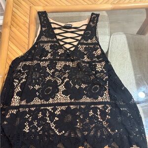 Black Lace Sleeveless Top